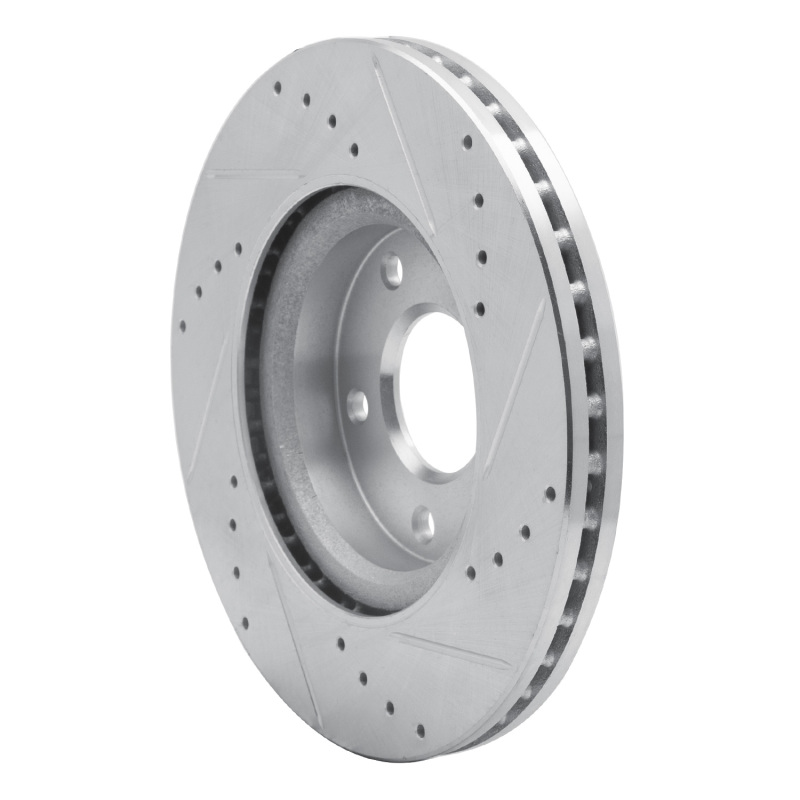 Nissan Altima Brake Rotor (1) - Front Left - R1 Concepts - Drilled & Slotted - Silver - `13-`25